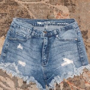 Wallflower Distressed Blue Jean Shorts